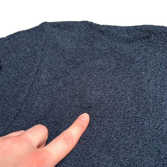 Vintage Pendleton Made In USA Wool Knit Cardigan Sweater XL Navy Blue FLAWED - Picture 11 of 13
